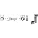 Scharschraube M14 x 2 x 39 mit Sechskantmutter DIN 934 Vogel & Noot Nachbau