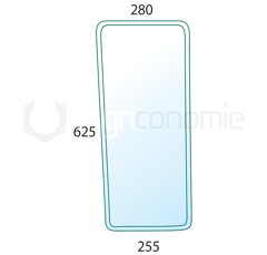 Pare-brise D/G pour machine agricole DEUTZ 0.009.7697.0/30 adaptable