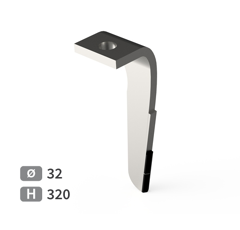 Dent de herse rotative Droite 2 plaquettes carbure, fixation rapide RABEWERK 8437.77.01 adaptable