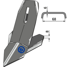 Soc à échange rapide 180 x 8 mm pour cultivateur BOURGAULT adaptable - Blacksteel©