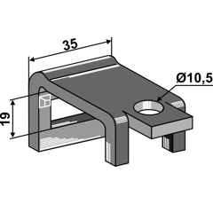 Bride de fixation pour dent 35 x 15 mm adapt. BlackSteel©