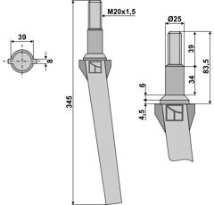 Dent pour herse rotative FORIGO-ROTERITALIA RL013101 adaptable - Blacksteel©