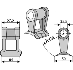 Marteau pour broyeur MULAG TM60-07-0223 adaptable