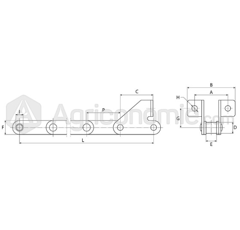 Chaîne à rouleaux 15,875 mm pour moissonneuse-batteuse CLAAS adaptable