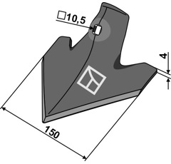 Cœur 150 x 4 mm pour bineuse MASCHIO / GASPARDO G13640360R adaptable - BlackSteel©