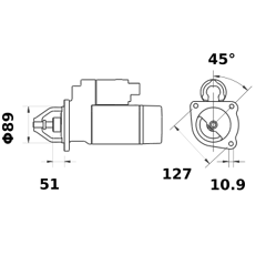 Démarreur MAHLE LETRIKA 24 V - 4 kW / MS 232
