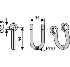Schäkel 54 x 34 für Mulcher KVERNELAND – Nachbau  