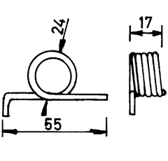 Ressort de rappel 5 spires pour faneuse PASSAT RMW8 adaptable