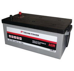 Batterie tracteur 12v 205Ah decharge lente + à gauche | TECHNI-POWER