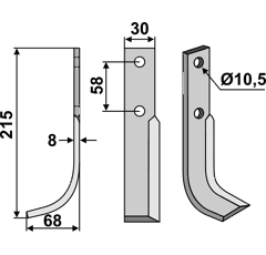Fräsmesser Links 215 x 30 Bertolini Nachbau