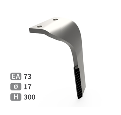 Dent de herse rotative Droite avec 3 plaquettes carbure triangulaires LEMKEN 3377022 adaptable