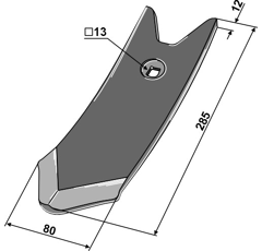 Pointe de soc pour déchaumeur KOCKERLING 506064 adaptable