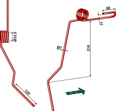 Griffe Ø7mm pour semoir LEMKEN 3537040 adaptable - Blacksteel©