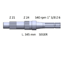 Arbre de prise de force 345 mm pour machine agricole RENAULT 7700045721 adaptable