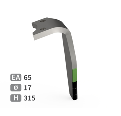 Dent de herse rotative Droite plaquettes carbure avec rechargement RABEWERK 84045001 adaptable