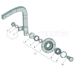 Ecrou autobloquant M12 mm pour déchaumeur LEMKEN 3030934