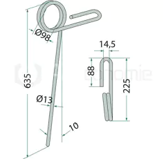 Dent pour semoir KÖCKERLING 501132 adaptable