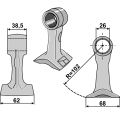Hammerschlegel für Mulcher BOMFORD 46399.01 – Nachbau  