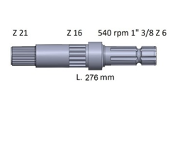 Arbre de prise de force 244,5 mm pour machine agricole JOHN DEERE R122910 - R266970 adaptable