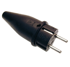 Prise mâle en caoutchouc 250 V 10/16 A