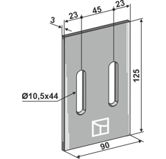 Rascador 125 x 90 mm para rodillos packer FERABOLI C64892104223 adaptable - BlackSteel©