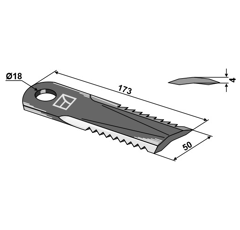 Messer für Mulcher KPAB 553800-3 Nachbau  