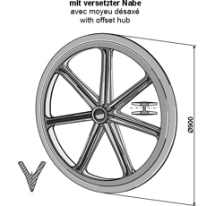 Roue packer Ø 900 x 71 mm pour rouleau adaptable - BlackSteel©
