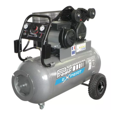 Compresor Bi Cilindro V de hierro fundido 3CV 100L TRI 9B 21M4