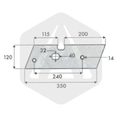 Contre-sep charrue DURO droite 6468 adaptable