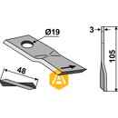 Couteau rotatif gauche pour faucheuse CLAAS/RENAULT 904178.8 adaptable - BlackSteel©