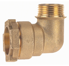 Raccord coudé mâle à compression 16 bars en laiton adaptable