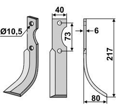 Fräsmesser Rechts 217 x 40 Eurosystems, Ferrari, Pasbo Nachbau
