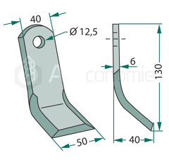 Couteau Y pour broyeur FERRI 0901158 adaptable 