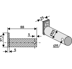 Bolzen 88x5 für Mulcher SOVEMA Nachbau  