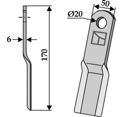 Fléau pour broyeur 170x50mm HUMUS 325.92.453 adaptable - Blacksteel©