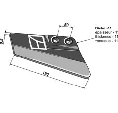 Aileron droite 190 - 9,5 mm adaptable - BlackSteel©
