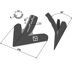 Gänsefußschar 240mm - Nachbau für Einböck/Kerner