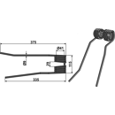 Dent droite de fenaison pour andaineur 40252 adaptable - BlackSteel©