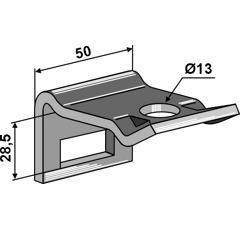 Abrazadera de fijación para diente 28,5 mm adaptable - BlackSteel©