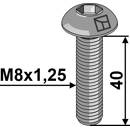 Flachrundschraube M8x1,25x40 mit Innensechskant