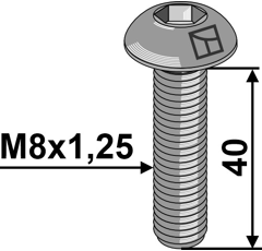 Flachrundschraube M8x1,25x40 mit Innensechskant