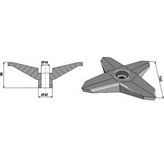 Abstreiferstern für Spiralwalzen Nachbau