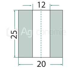Entretoise 25x12 pour broyeur MULAG adaptable