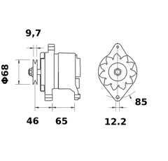 Lichtmaschine für Traktoren MAHLE LETRIKA IA0112 14V 55A