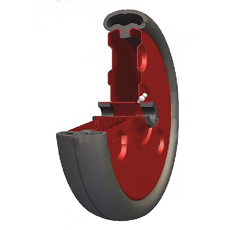 Roue complète FARMFLEX - Ø 280 x 65 mm avec bagues nylon pour semoir