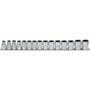 Jeu de 15 douilles 1/2" sur rail de 3/8 à 1" | KS TOOLS