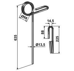 Griffe de semoir Ø13,5mm pour semoir KÖCKERLING 501132 adaptable - BlackSteel©