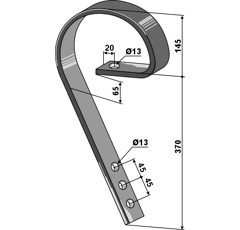 Schleppzinken  45 x 10    3-LOCH VÄDERSTAD 201010 Nachbau  