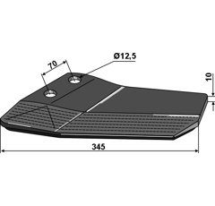 Aileron gauche pour LEMKEN 3374427 adaptable - BlackSteel©