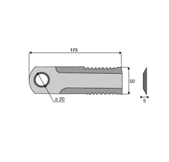 Couteau cranté pour moissonneuse-batteuse NEW HOLLAND 87318316 adaptable
